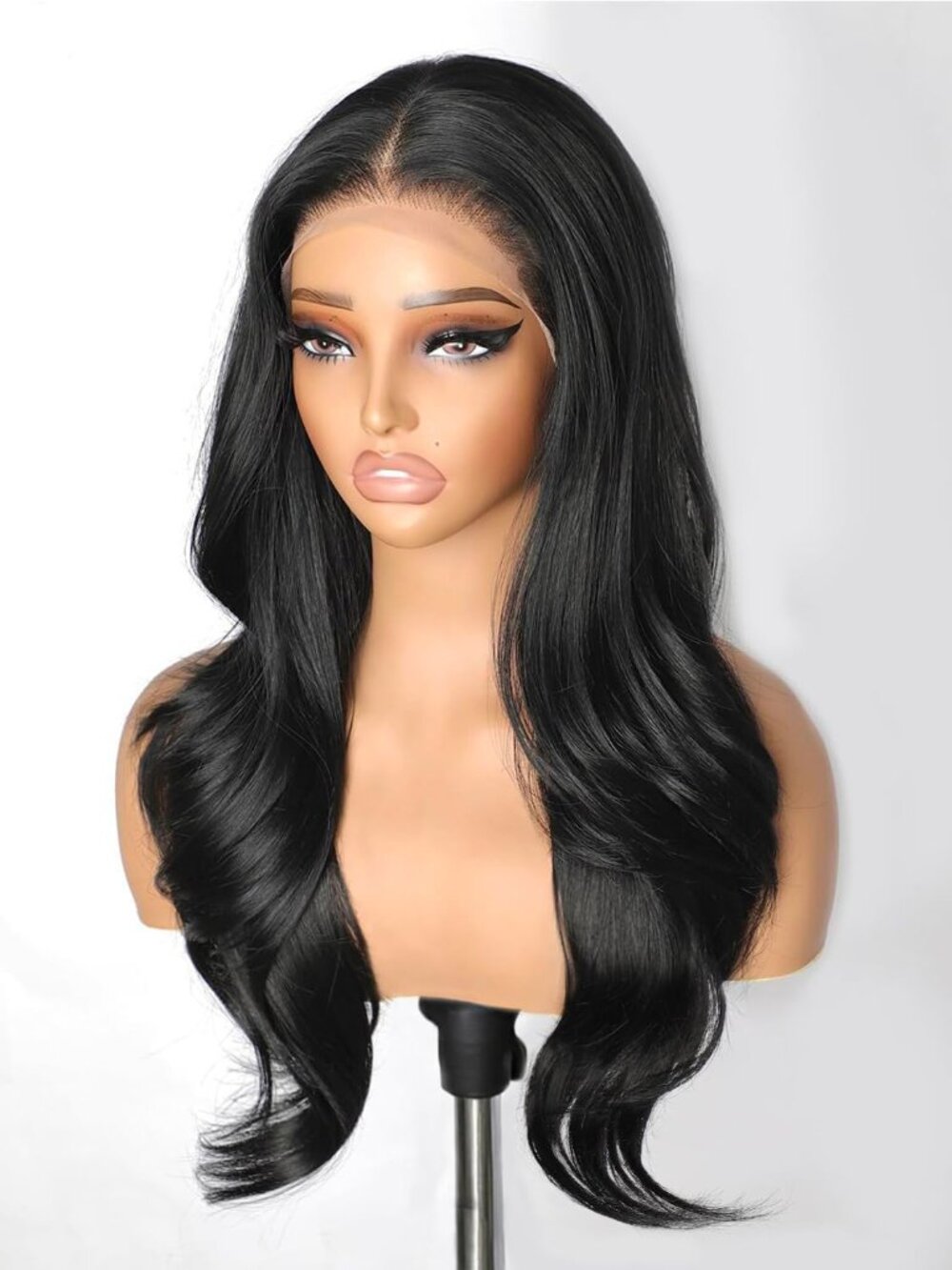 New Cuiud 26" Black Lace Front Wig